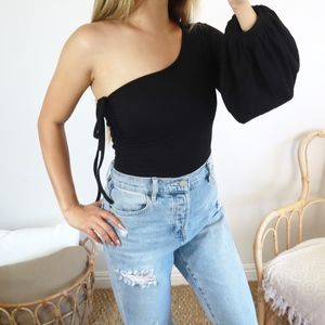 Balloon one sleeve formal bodysuit